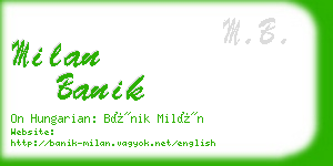 milan banik business card